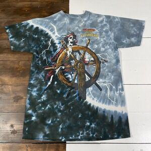 Vintage 1990s Walt Disney Pirates Of The Caribbean Tie Dye Graphic T-Shirt Sz Sm
